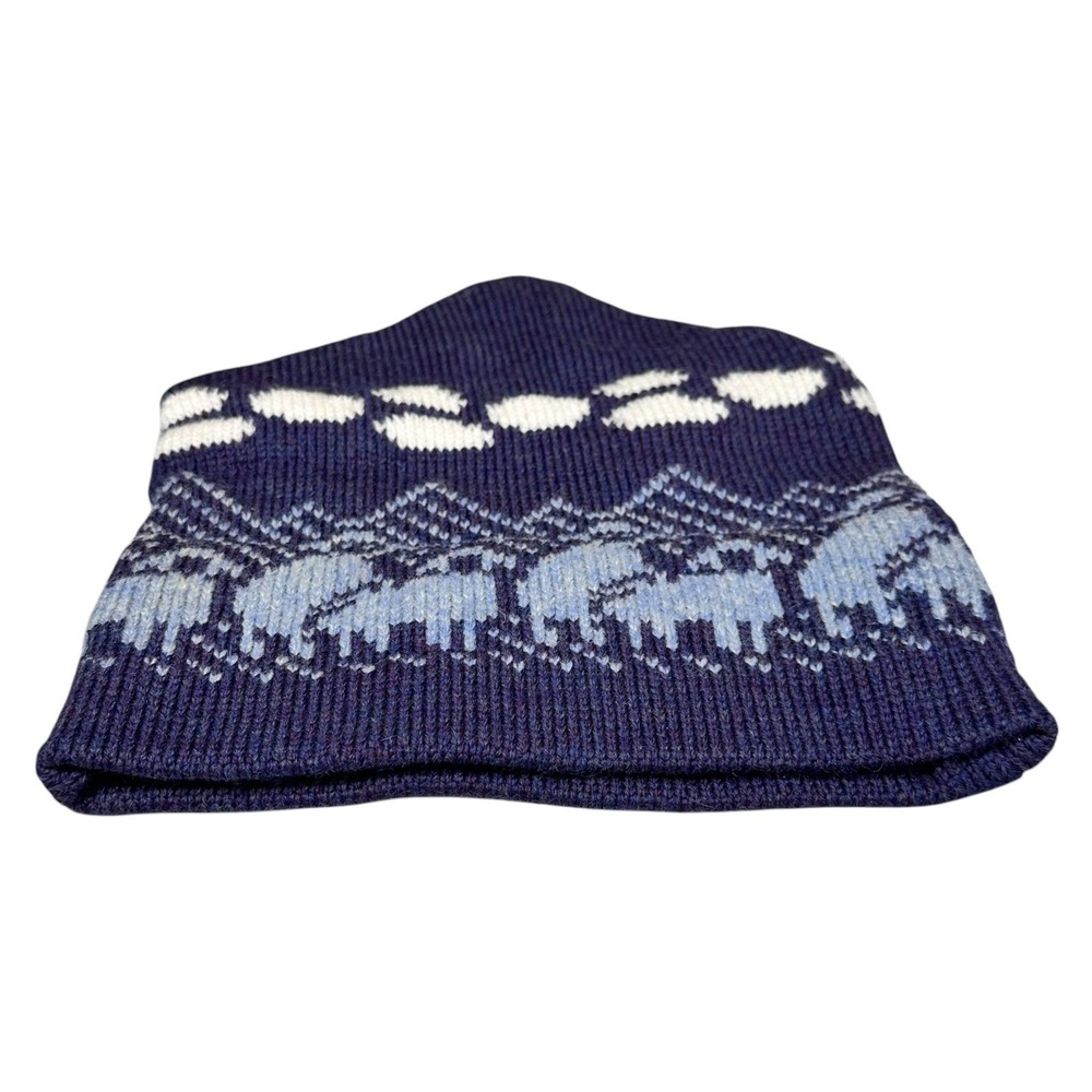 Vintage Mad Hatters Sun Valley Idaho Wool Sheep Ski Beanie Hat Nordic Fair Isle